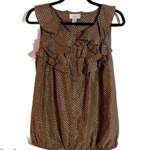 Ann Taylor LOFT Ruffle Sleeveless Top Size S